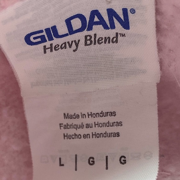 Gildan Pink Oversized “SORRY I CANT” Hoodie: Size L - Picture 2 of 3